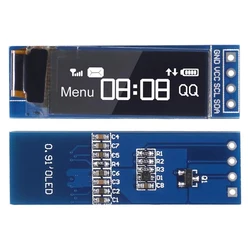 Modulo Display OLED I2C 0.91 pollici I2C SSD1306 modulo Display OLED bianco/blu I2C Driver schermo OLED DC 3.3V ~ 5V per Arduino