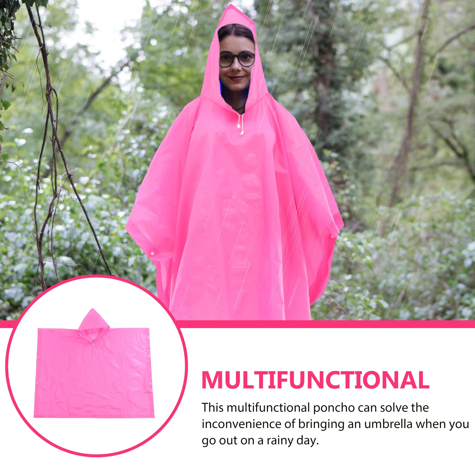 

Multipurpose Hooded Rain Poncho Lightweight Waterproof Portable Raincoat Protective Clothes Outdoor Drawstring Hat