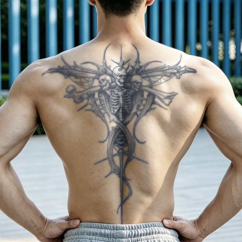 Angel and Demon Full Back Herbal Waterproof Temporary Tattoo Stickers, Long-lasting Waterproof for One to Two Weeks