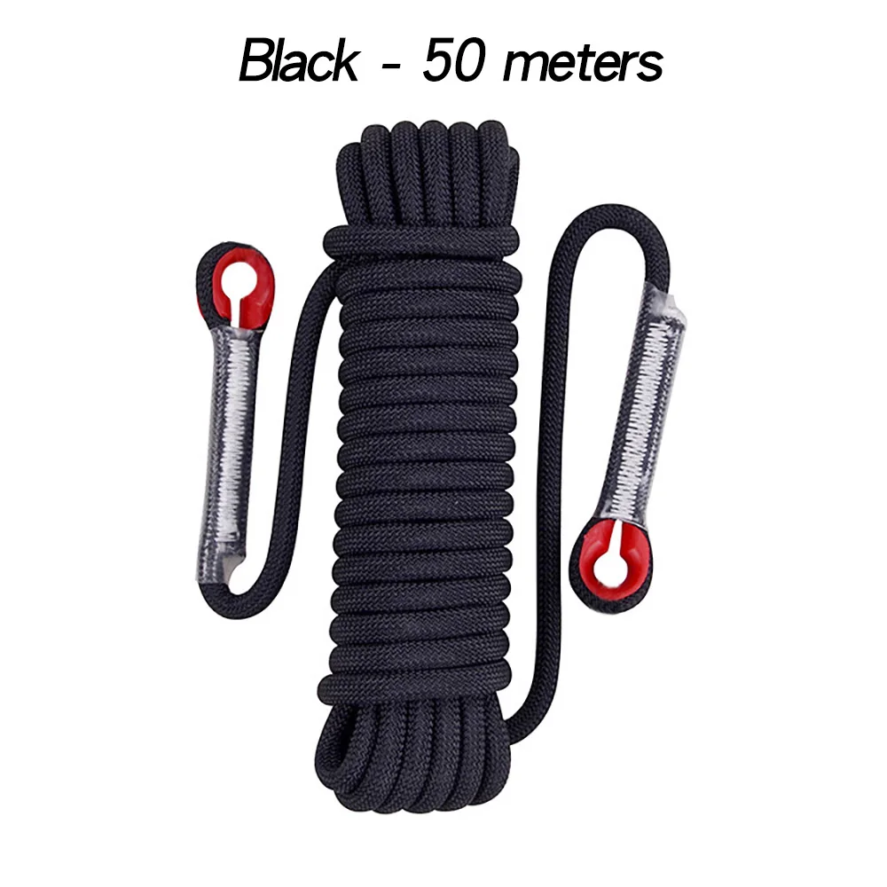 12mm 50m Outdoor Klimtouw Escape Rescue Statisch Touw Rock Apparatuur Bergbeklimmen Levenslijn Emergency Survival Veiligheidsuitrusting