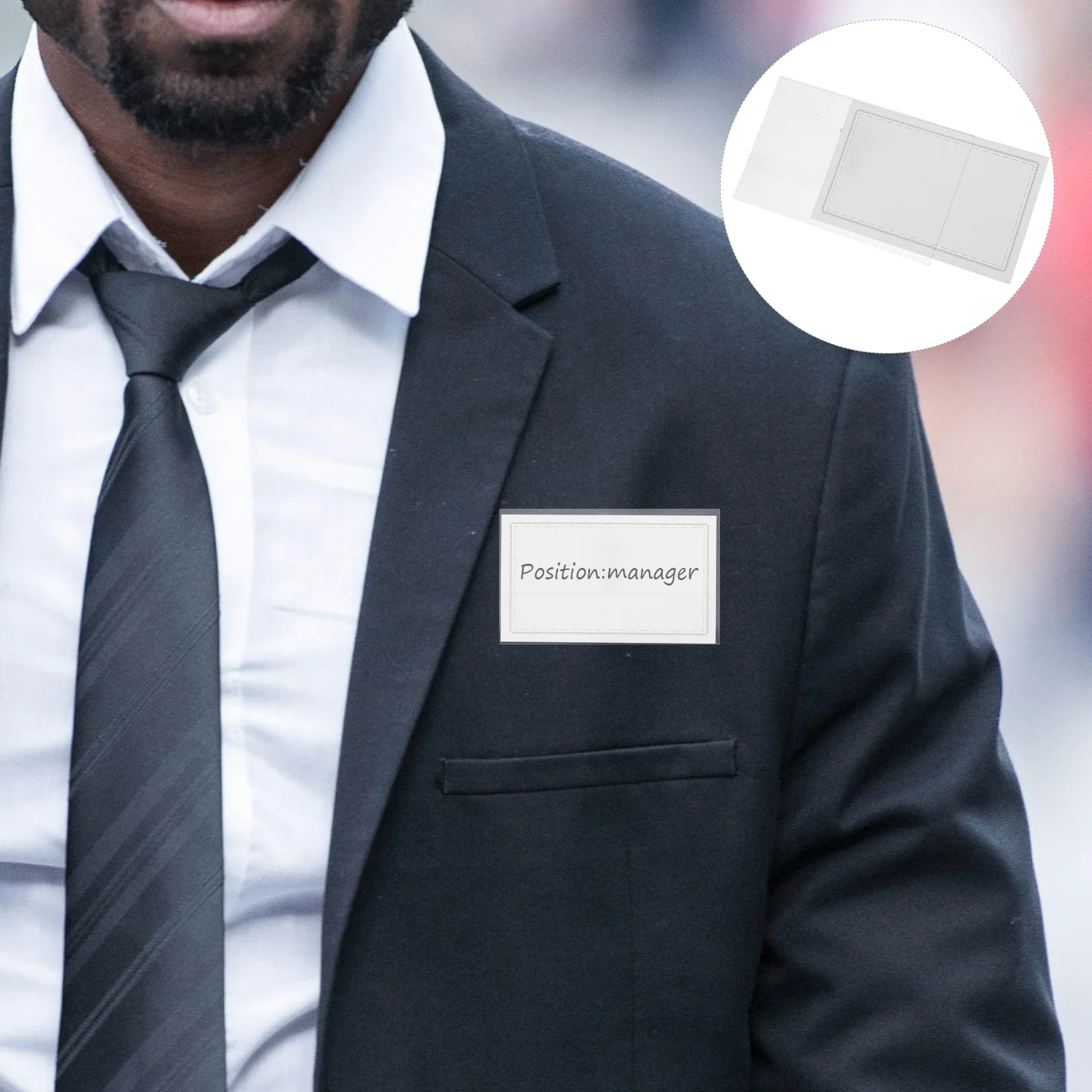 

50 pcs Id Card Holder Clear Reusable Name Badge Sleeve With Pin Clip For Work School Employee Plastic Id Sleeve Waterproof