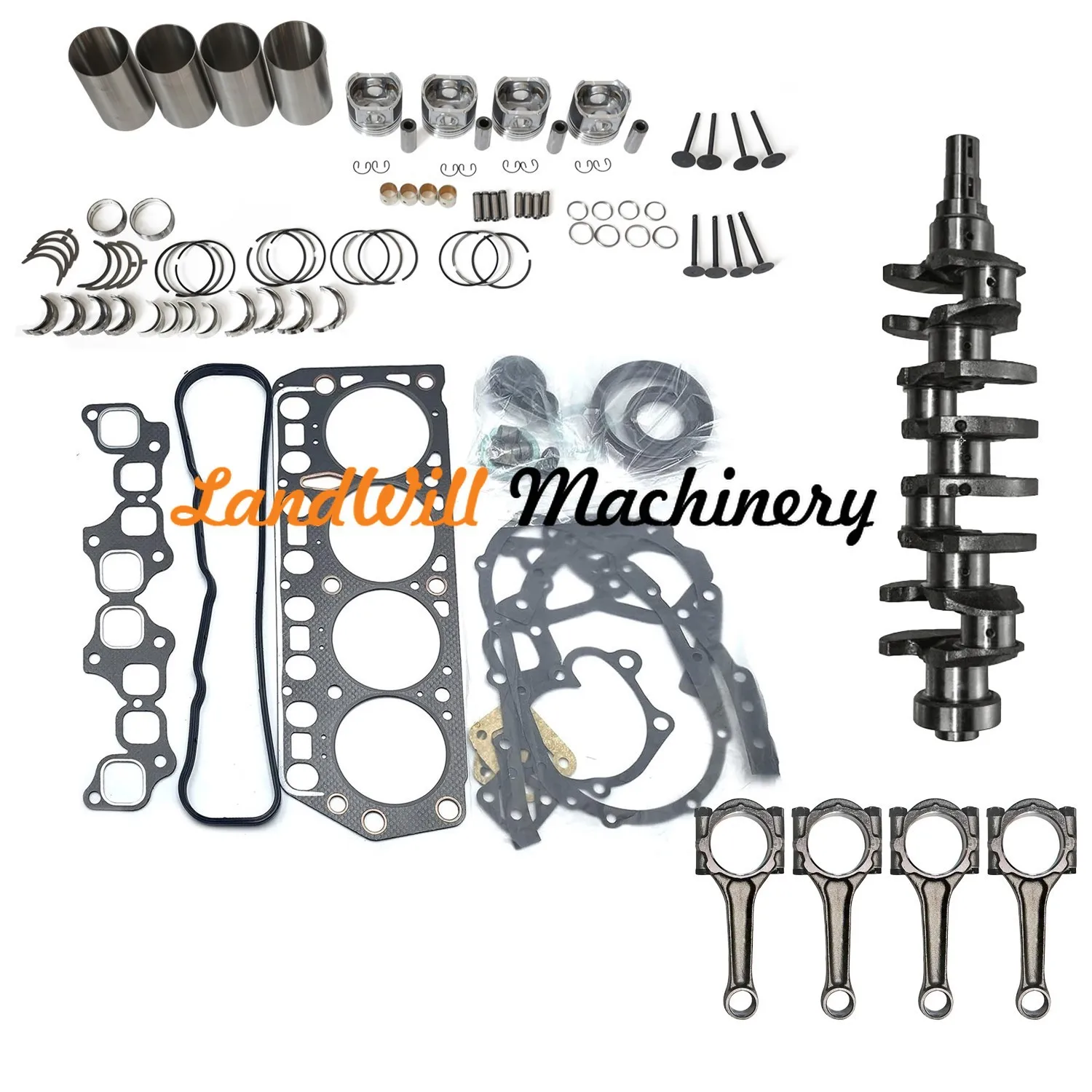 4Y Overhaul Rebuild Kit + Coonecting Rod + Crankshaft Fits RUNNER YN63 YN130