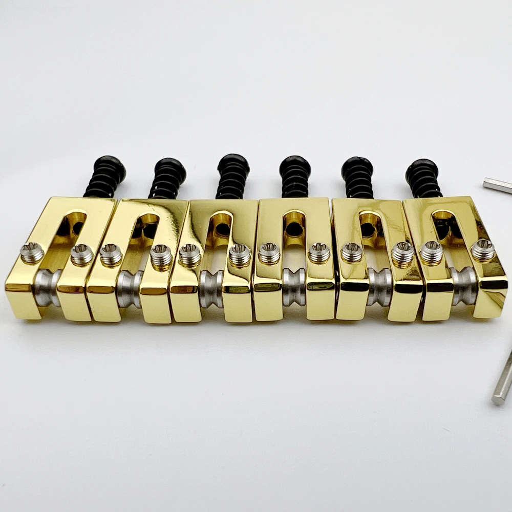 1 Set 10.5MM Stainless Steel Roller Brass Saddle Electric Guitar Tremolo Bridge Saddles For ST Guitar