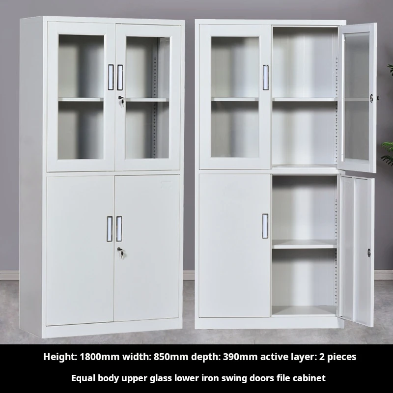 Office Filing Cabinet Iron Cabinet Financial Certificate Bookcase Information File Storage Cabinet Two Buckets With Drawers Slid