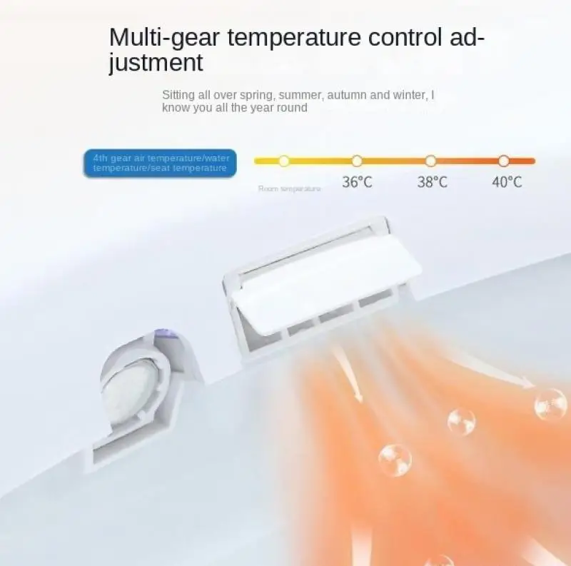 Smart Toilet Lid Fully Automatic Household Electric Heating Instant Hot Flushing Warm Air Drying Safe Energy-Saving Toilet Lid