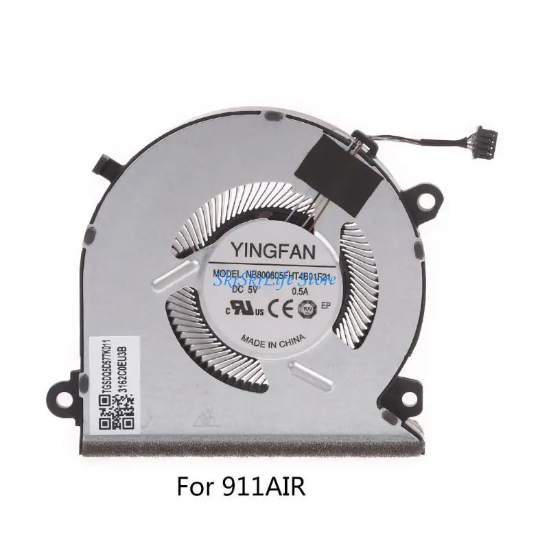 E65E 1PC مروحة تبريد وحدة المعالجة المركزية لـ Thunderobot TR 911AIR 911 AIR BOOTIATIAR DC5V 0.5A 4PIN 4WIRE LAPTOP