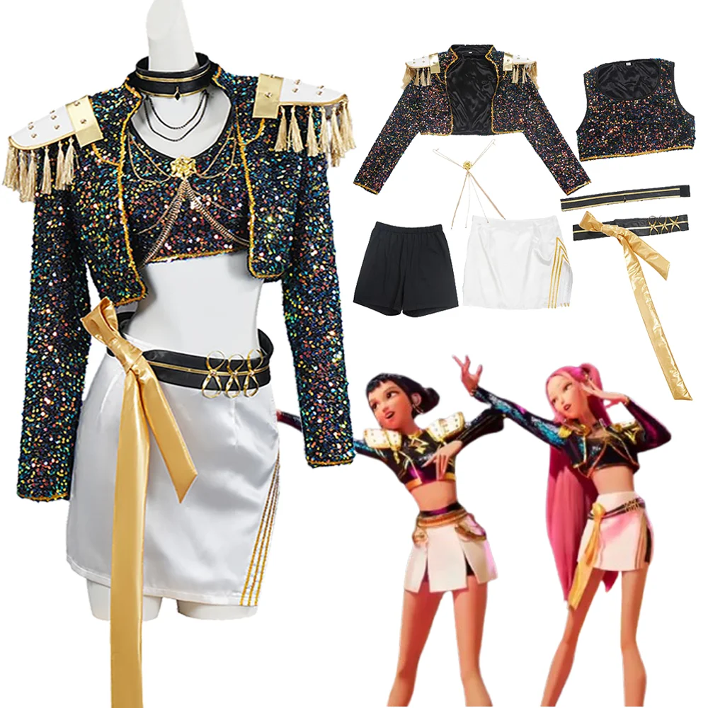 

KPop Demon Hunters Huntrix Girl Group Zoey Mira Cosplay For children Costumes Roleplay Skirt Party Outfits Halloween Fantasy