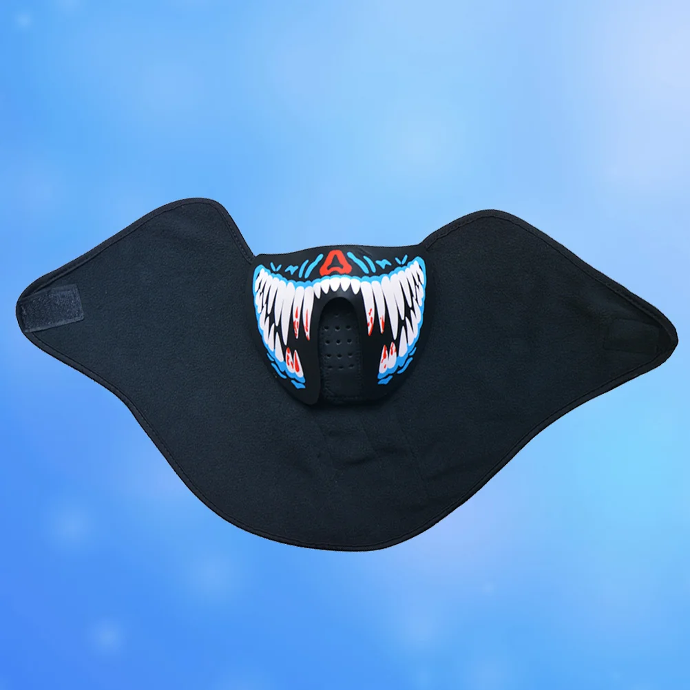 Máscara facial brilhante led luminosa controle de voz acender para festa festival rave discoteca clube halloween aniversário evento fio