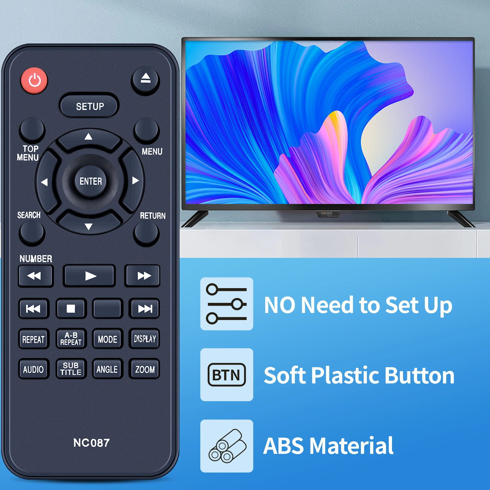 New NC087 Remote Control For Sanyo DVD Player FWDP105F FWDP175F