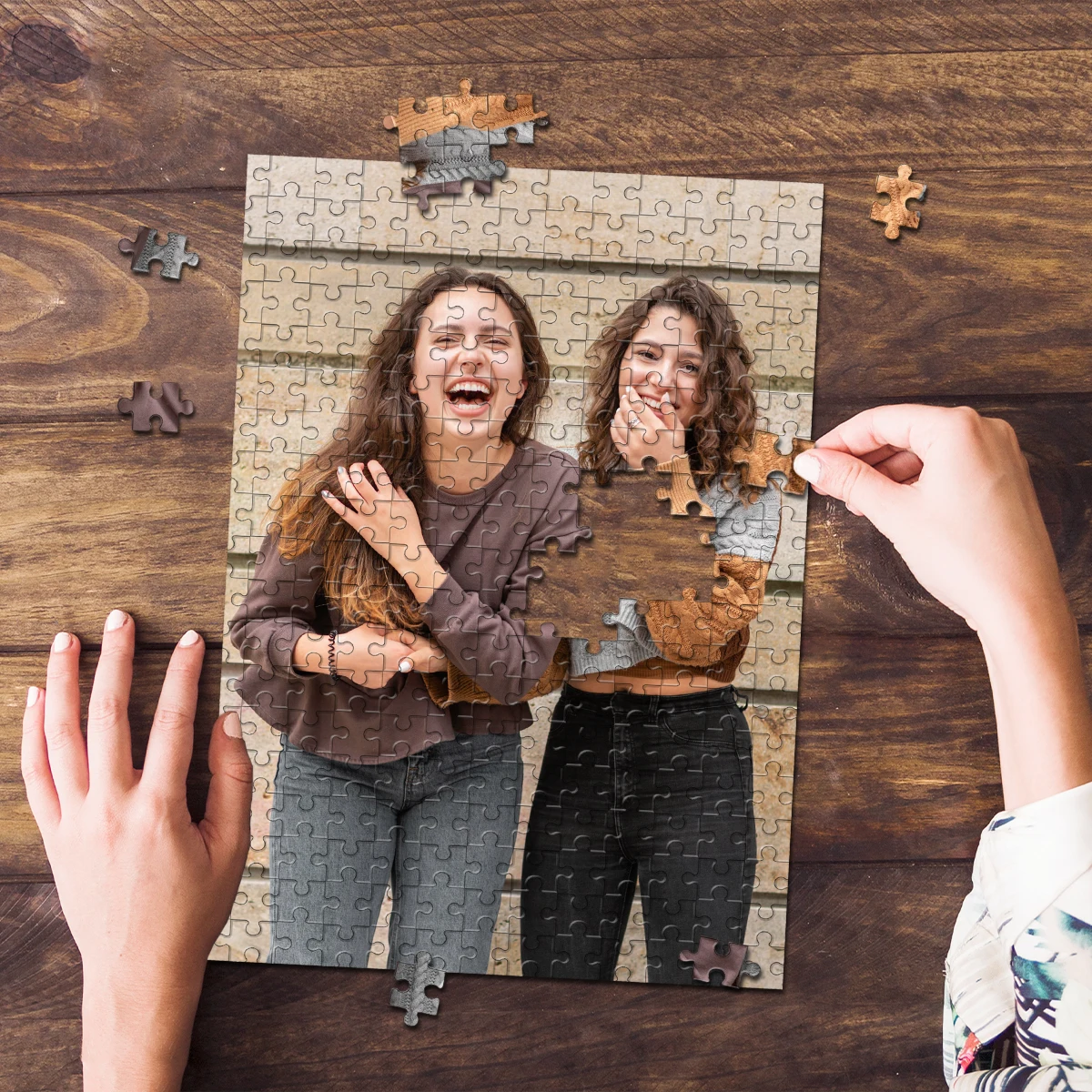 35/300/500/1064pcs Personalized Custom Photo Puzzle Friend Custom DIY Puzzle Photo Portrait Handmade Birthday Gift One-Of-A-Kind