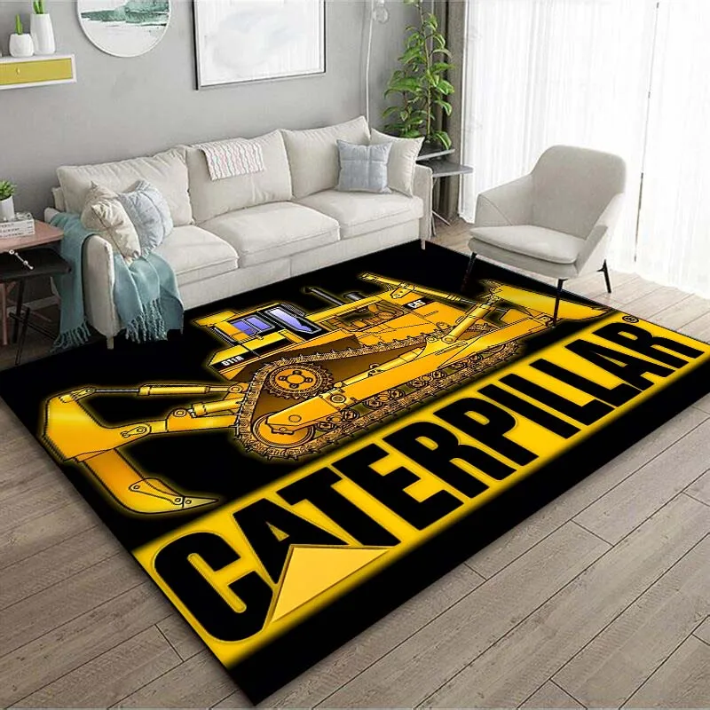 Mechanical C-Caterpillar CAT Printed Floor Mat Carpet 15 Sizes Living Room Bedroom Bedside Sill Bathroom Floor Mat Home Decor