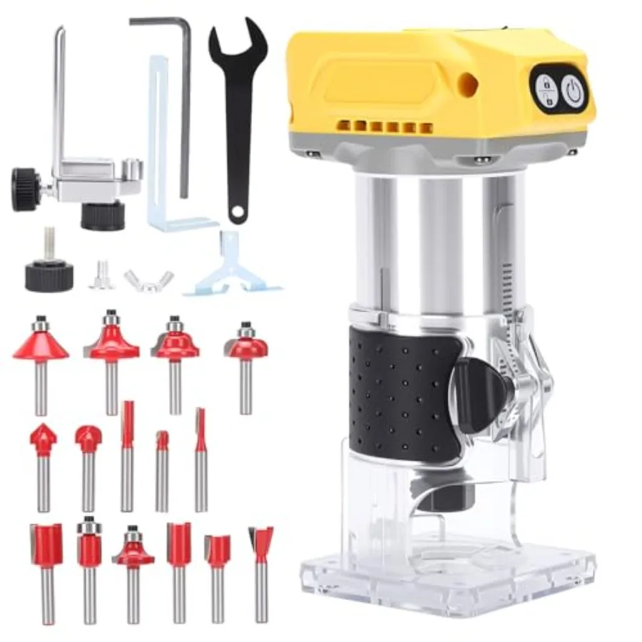 

5 Variable Speeds Cordless Compact Router Compatible with D e w alt 20V BatteryAdjustable Speed Brushless Speeds Router Tool Mo