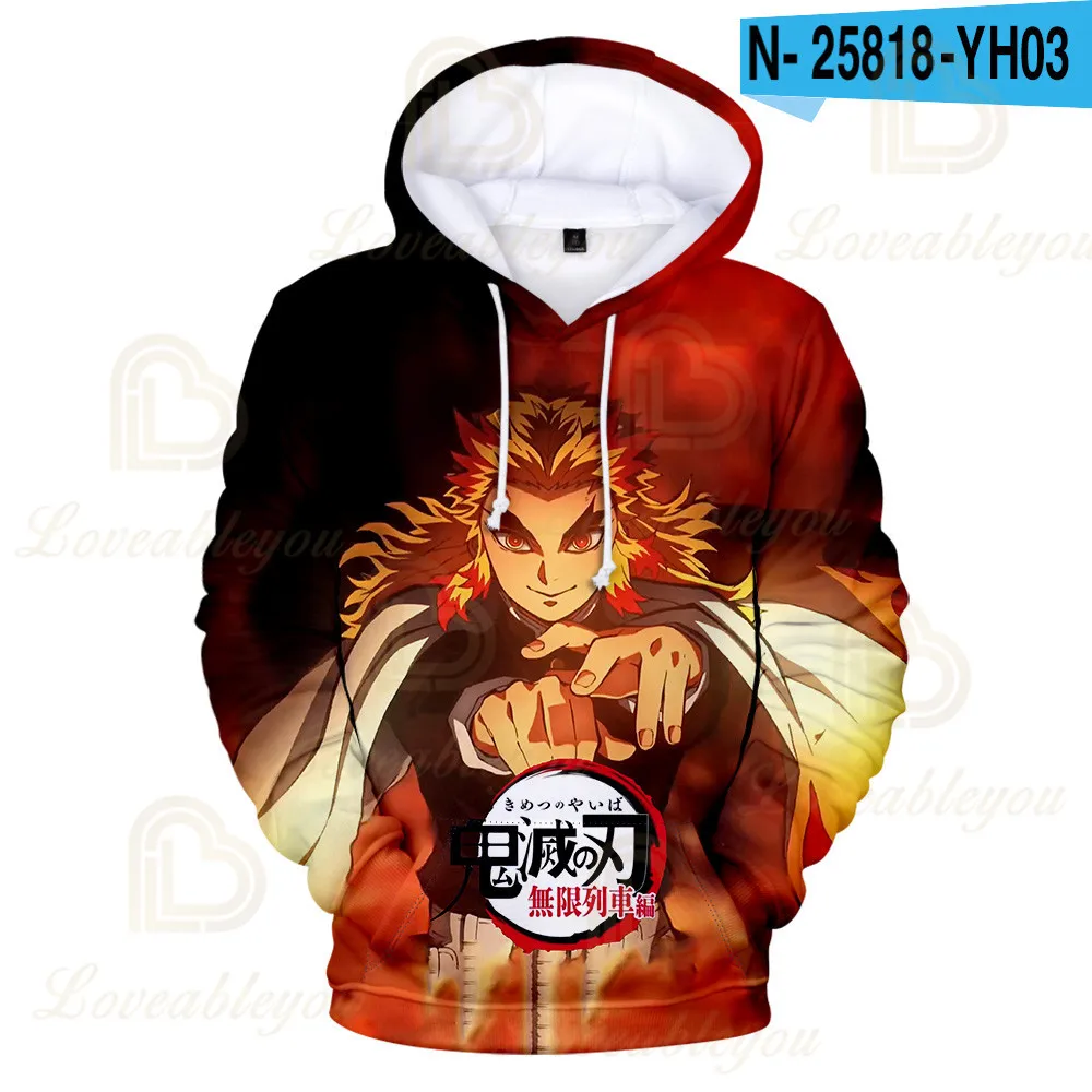 3D Kochou Shinobu Anime Cosplay Costume, Demon Slayer Hoodies, Rengoku Shinjurou Sweatshirts, Kimetsu No Yaiba