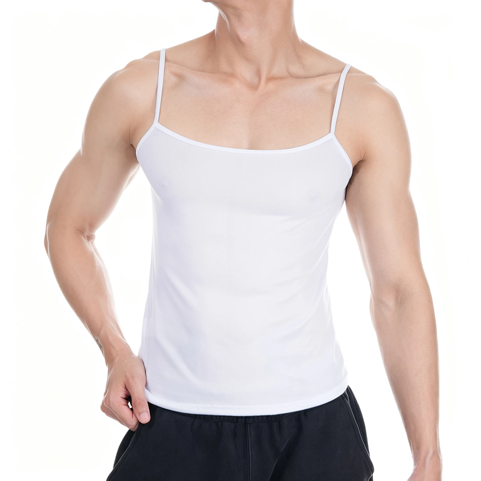 Men's Sports Slim Fit Tank Top Breathable Casual Muscle Gym Sleeveless T-Shirt Sexy Bodybuilding Slip Strap Tanks Man Tops Vests