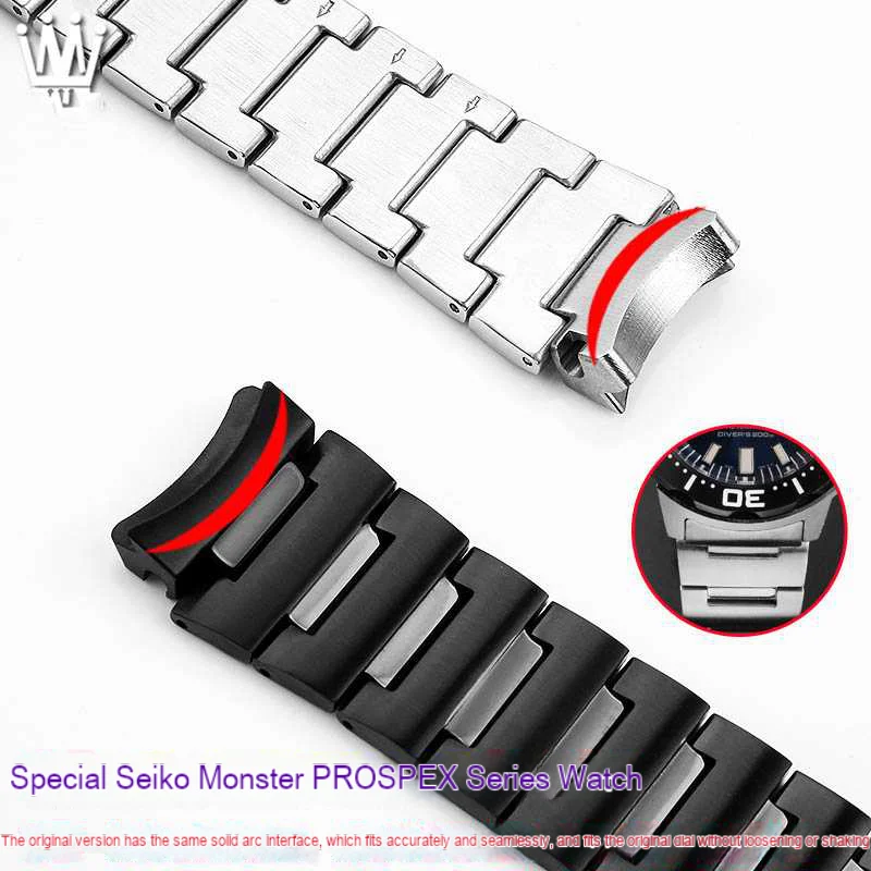 For Seiko PROSPEX Stainless Steel Watch Strap SRPH75K1 SRPD25K1 SBDY115  20mm Men  Metal WatchBand Bracelet silver black tool