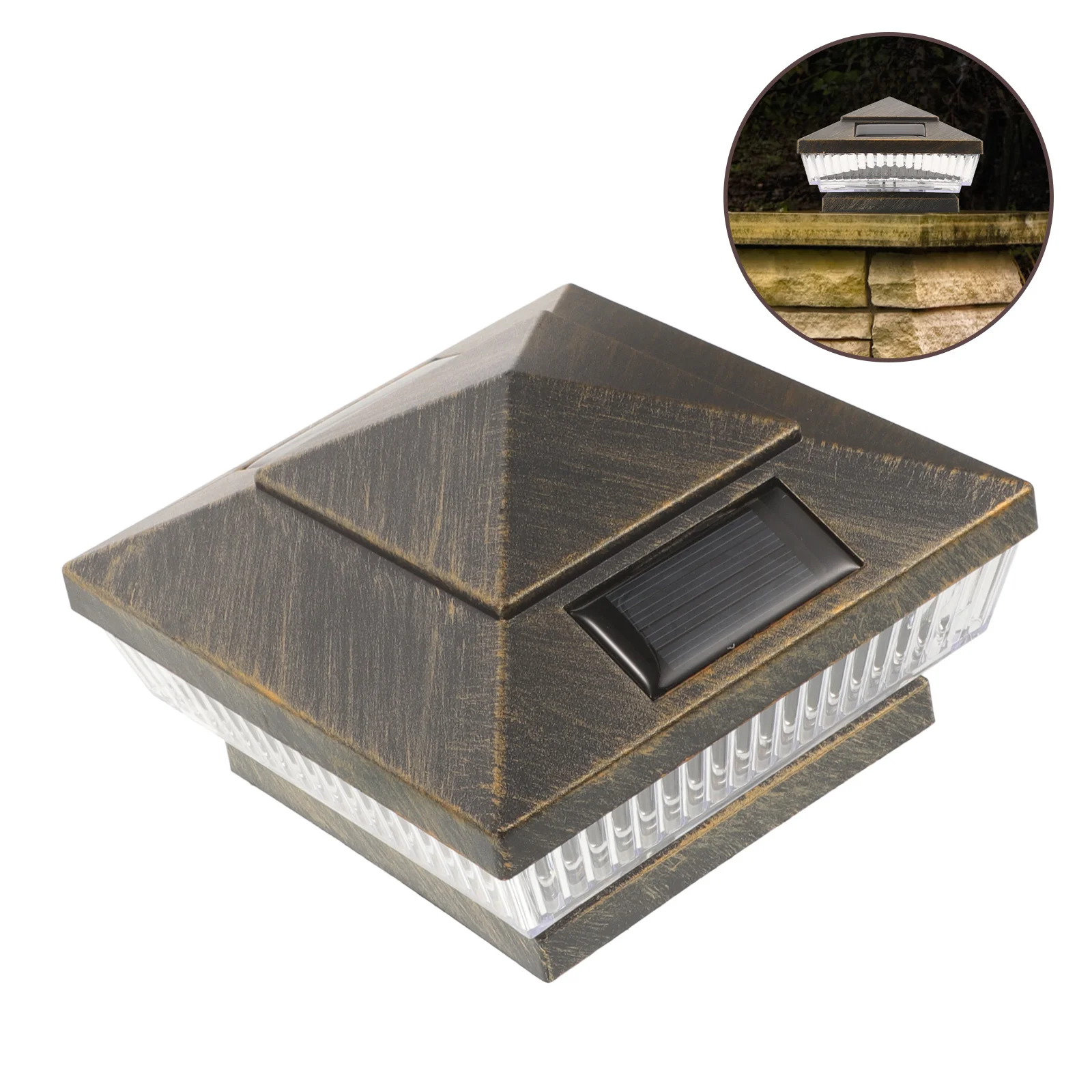 

Post Cap Outdoor Solar Powered Fence Waterproof Abs Deck Light Garden Solar Lamp Auto On Off Dusk Dawn Fence Post Light For Yard