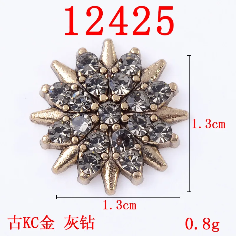 10 Pcs/Lot Rhinestone Pearl Flower Plate Diamond Button Jewelry Scarf  For Hair Accessories Sewing Decorative Clothing Coat