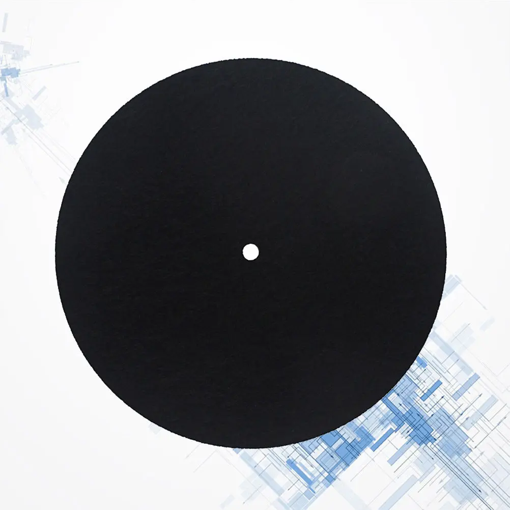 Professional Wool Turntable Platter Mat Diameter 195mm Anti-Static Anti-Vibration Pad Black Vinyl Record Player Mat