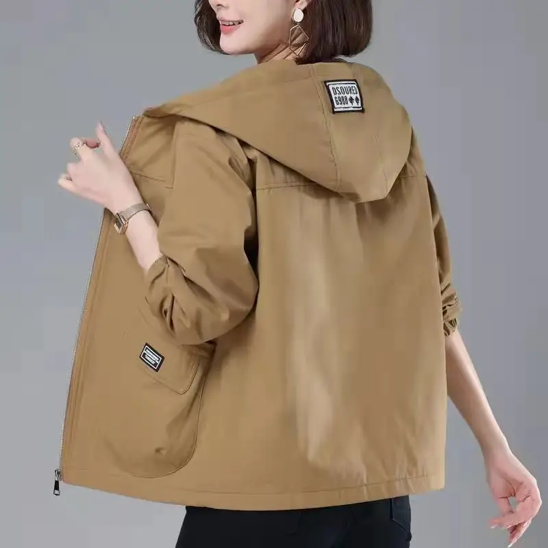

Spring and Autumn Leisure Hooded Short Jacket Women's Fashion Korean Version Loose Coat Women Winter Jacket Clothes