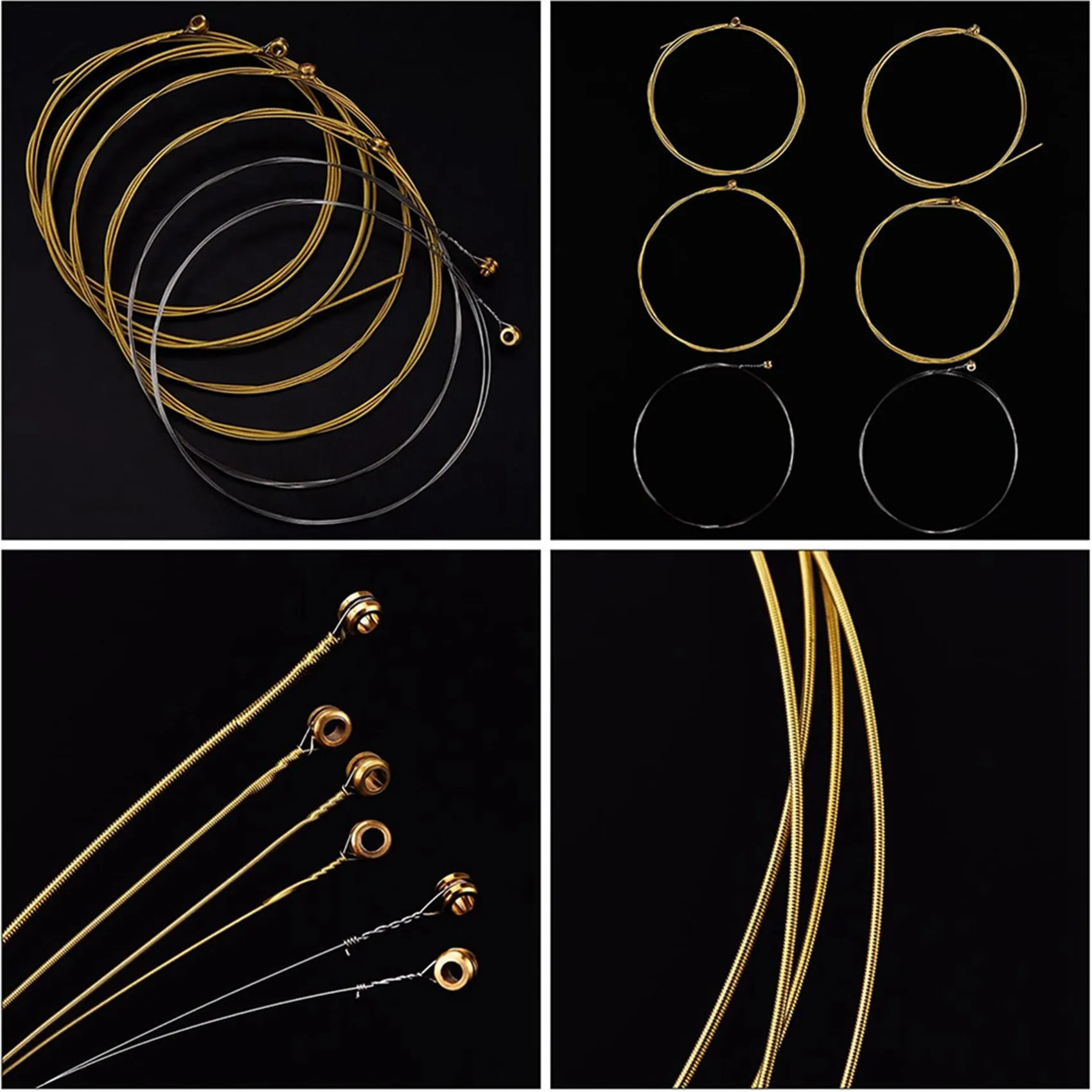 Clavija de afinación de cuerdas de guitarra acústica, cabezal de máquina afinadora y 2 juegos de 6 cuerdas de guitarra, cuerdas de acero de repuesto, 6 uds.