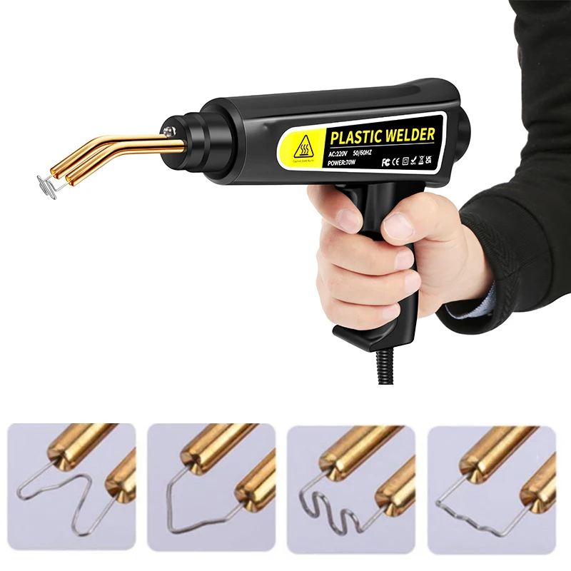 Pistola soldadora de plástico de 70W, grapadora caliente, máquina de soldadura, pistola de calor, soldador, máquina de reparación de PVC para