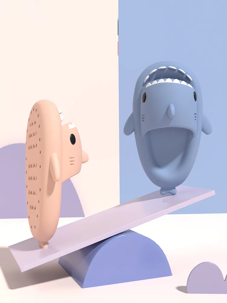 Man Women Shark Slippers 2023 4cm Thick Sole Summer Slipper Girl Cute Bath Home Indoor Antiskid Sandals Boy Beach Slipper