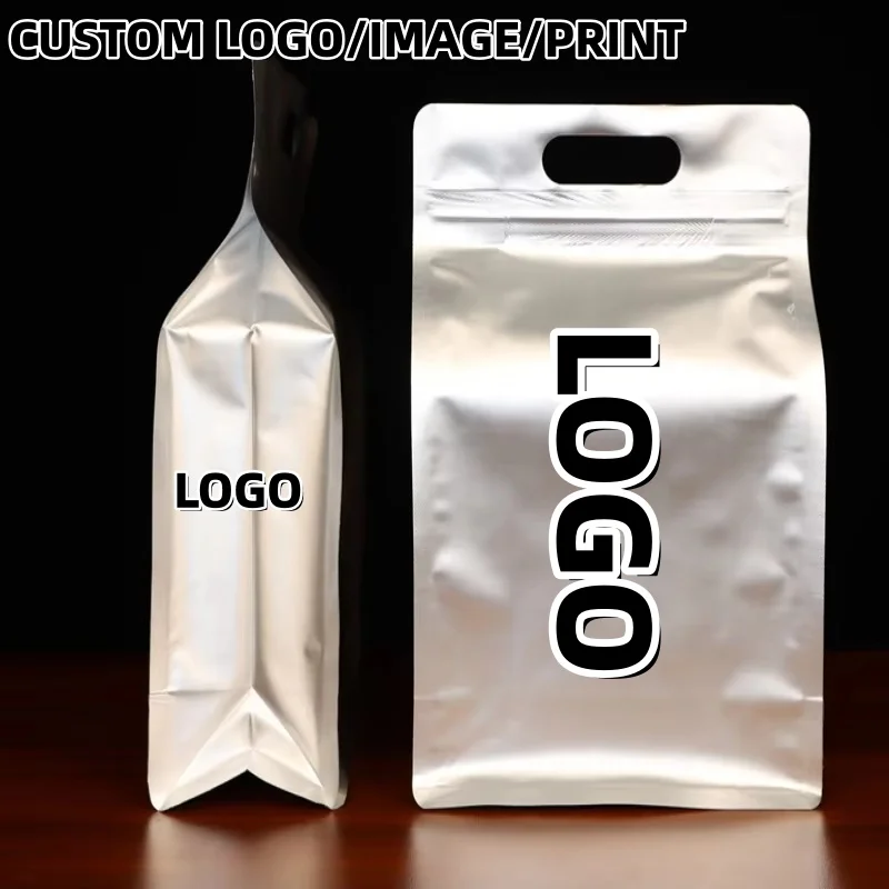 

50PCS 3D Aluminum Foil Ziplock Bags Portable Handle Storage Pouches for Xmas DIY Matcha Tea Beef Snack Sugar Candy Chocolate Pac
