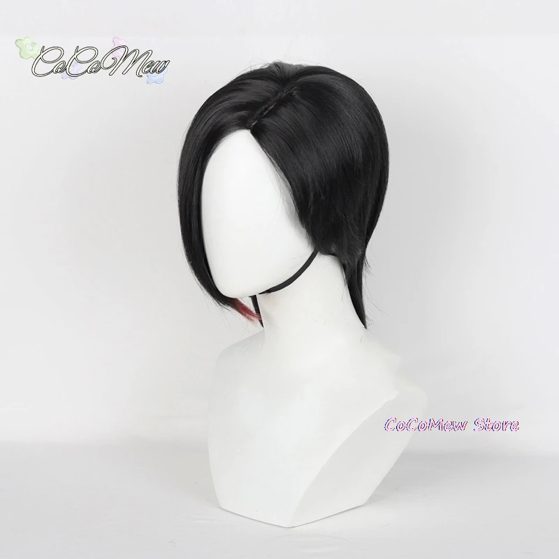 Anime Vi Caitlyn Cosplay Arcane Wig Season 2 Vi 30cm Black and Red Hair Women Men Halloween LOL Role Play Wig + Wig Cap cosplay