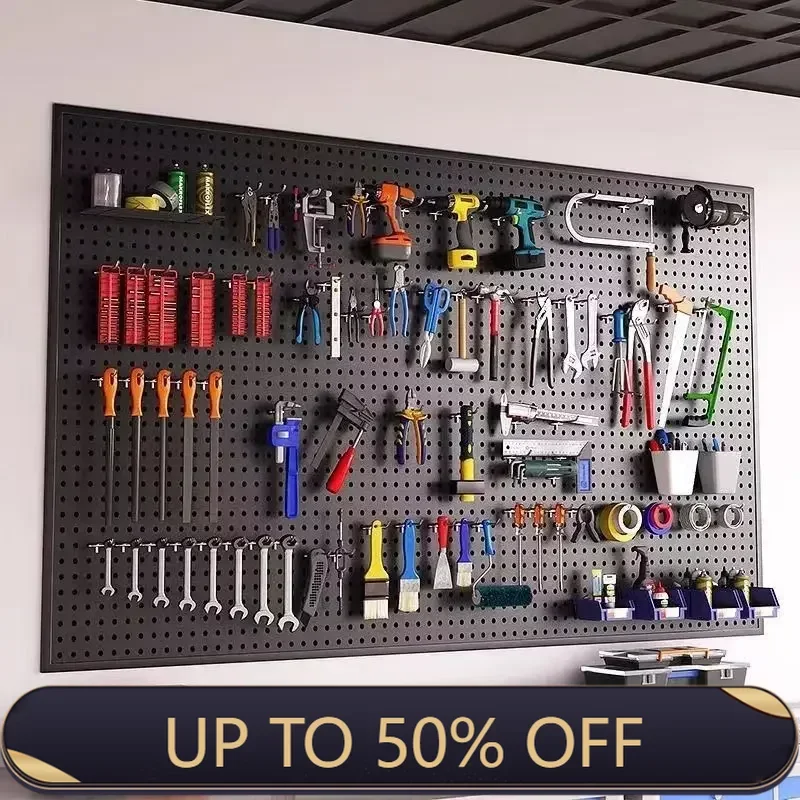 peg-board-wall-tool-storage-multifunctional-hanging-board-perforated-warehouse-shelf-metal-kit-organizer-hardware-sorting-rack