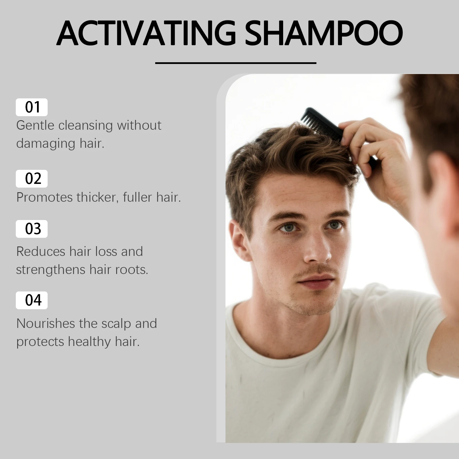 Ölkontroll-Schuppen-Shampoo für Männer, Ingwerwurzeln, Kopfhautbehandlung, reinigendes Haarshampoo, Reparatur beschädigter Haarwurzeln, Haarpflege