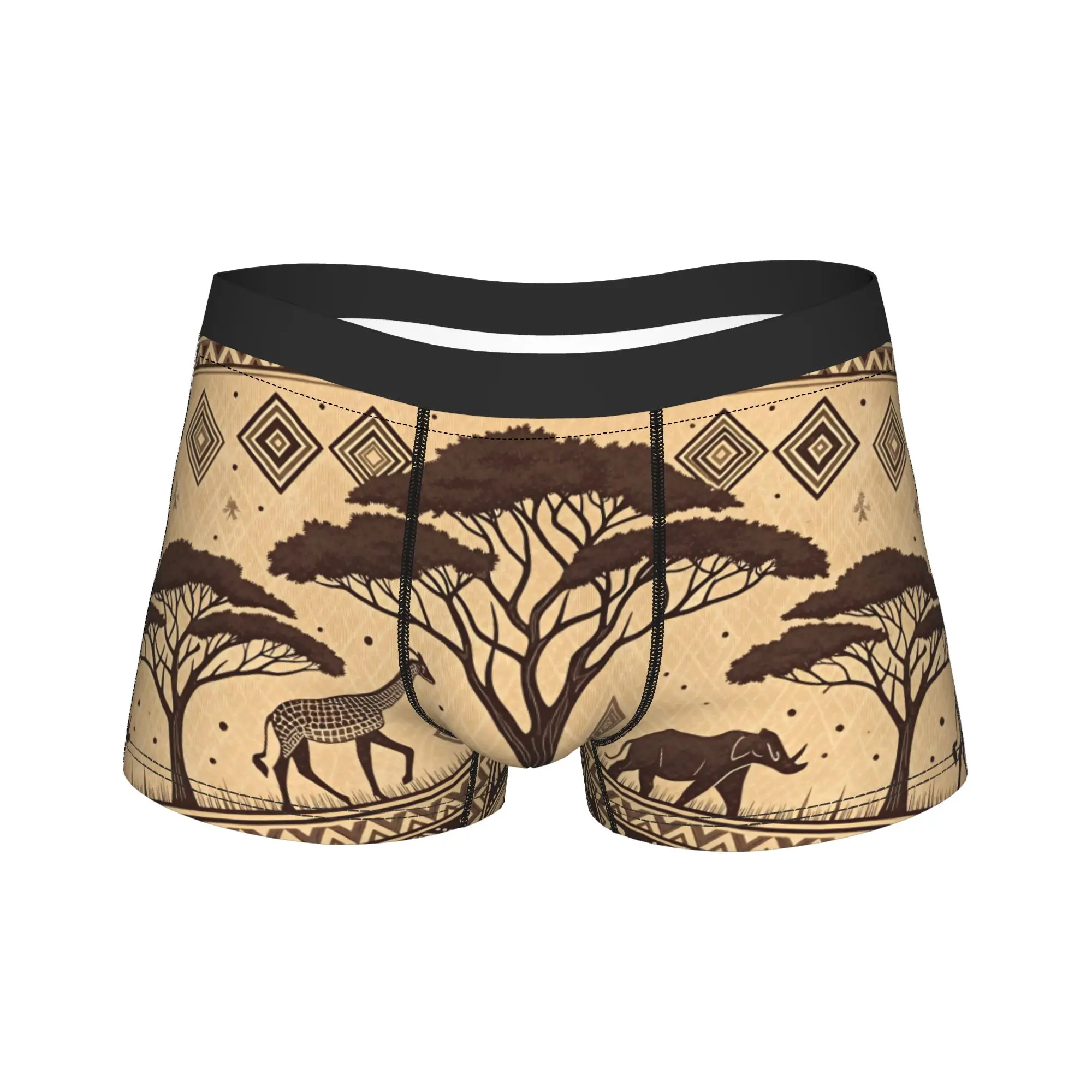 African Tribal Patterns Boxershorts  3D Pouch Underwear Hot Sale Customs Shorts Briefs Comfortable Males Underpants Big Size