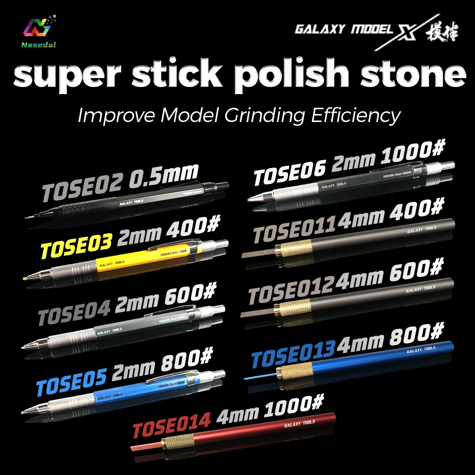 Galaxy T05E Slim Fiber Toughness Polish Ultra Fine Pen for Gundam Warhammer Mini Model Mold Line Gate Clean Polishing Hand Tools