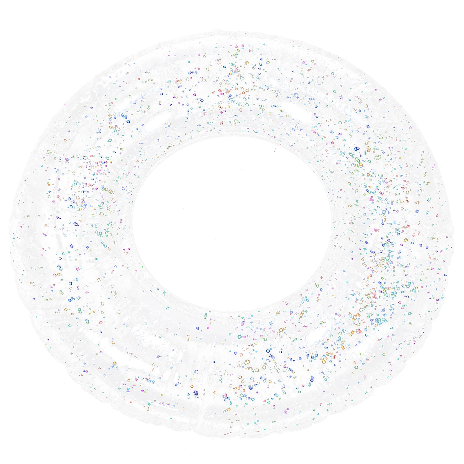 

Transparent Glitter Inflatable Swim Ring Lightweight Large Pool Float Ring Swimming Accessory for Beach Pool Relaxation