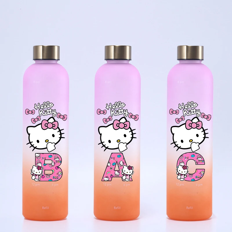 

900ml HelloKitty Kids Water Bottle Girl Sanrio Cute KT Cat Sports Water Cup Portable Colorful Cup Outdoor Travel Drinking Bottle