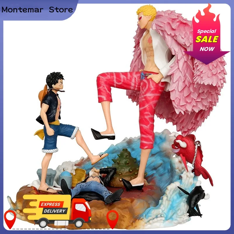 

Цельная аниме-фигурка Луффи Donquixote Doflamingo Vs Luffy, фигурка, статуя из ПВХ, модель куклы, украшение, игрушка, рождественский подарок