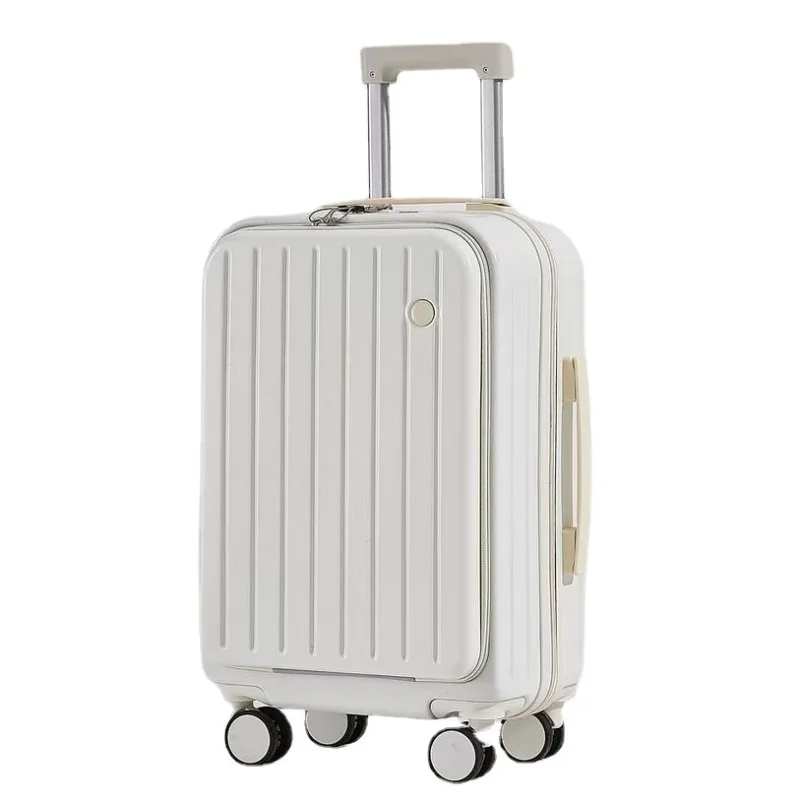 

Front open suitcase, multi-functional rechargeable 24-inch trolley suitcase