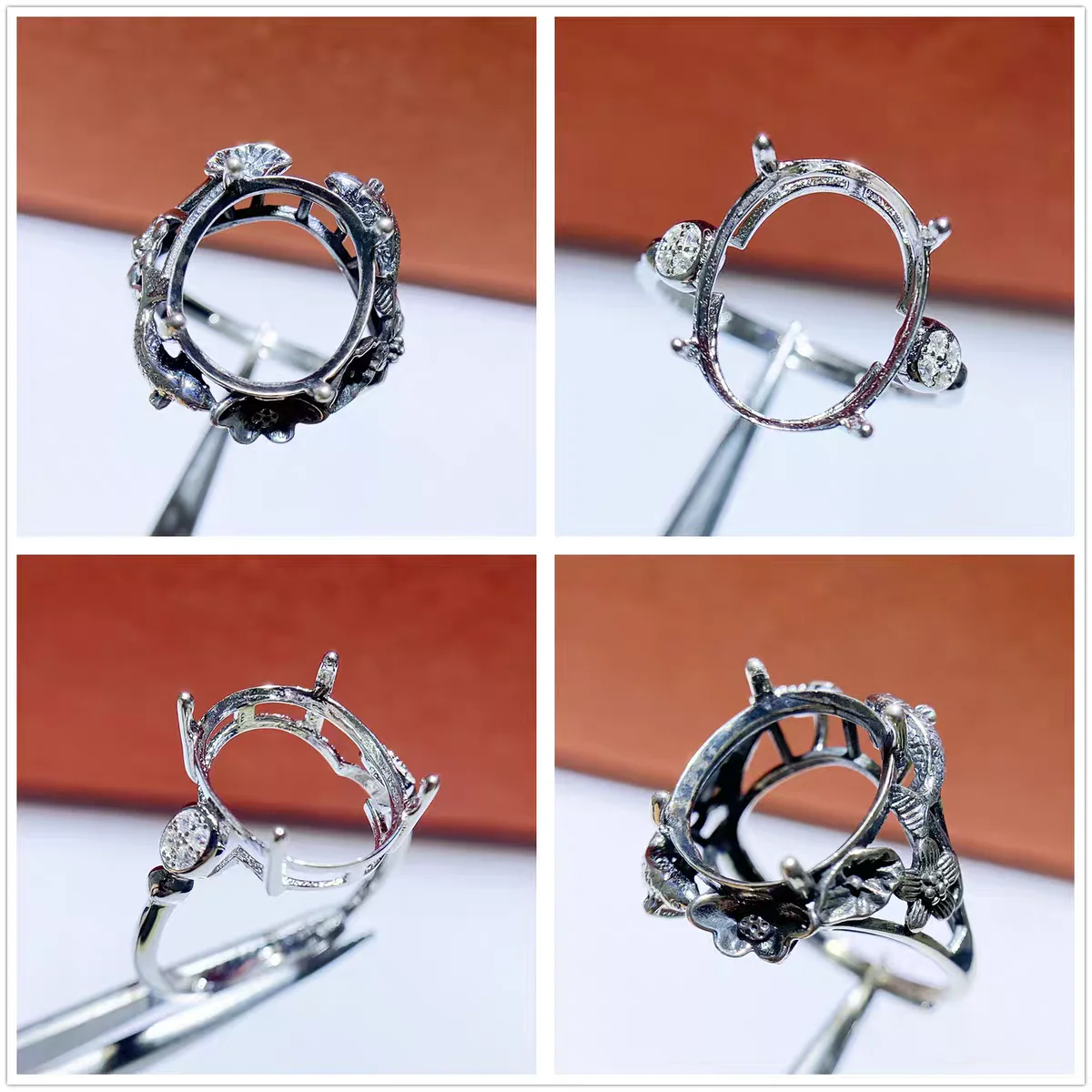 

MeiBaP 12 мм * 14 мм эллиптический камень из стерлингового серебра 925 пробы, винтажный держатель для колец, сделай сам, пустая поддержка для женщин, изысканные очаровательные ювелирные изделия