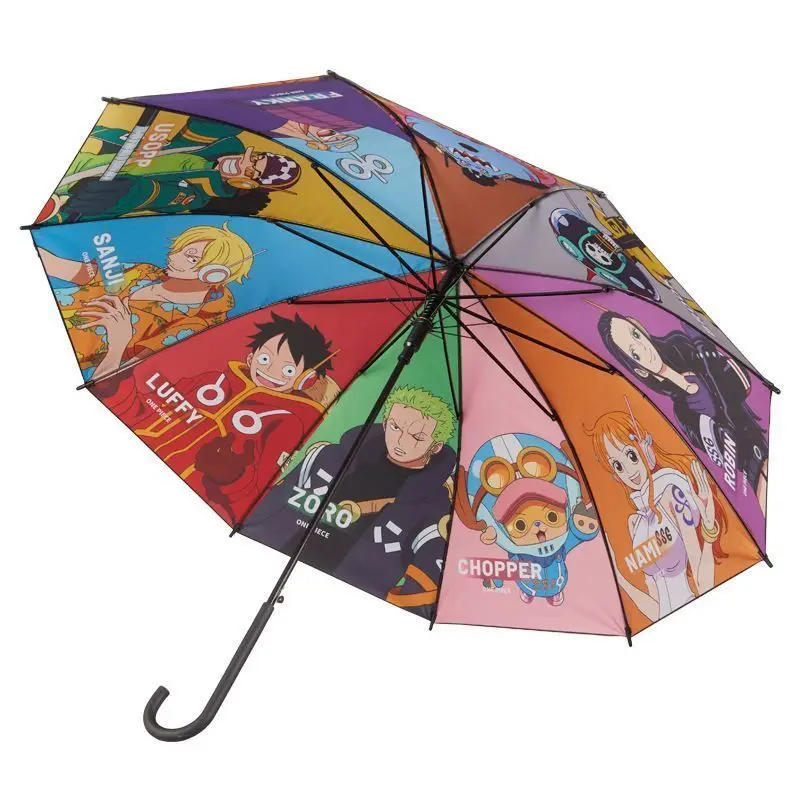 

One Piece Creative Cute Anime Peripheral Luffy Chopper Robin Nami Zoro Long Handle Umbrella Kawaii Cartoon Manual Parasol Gift