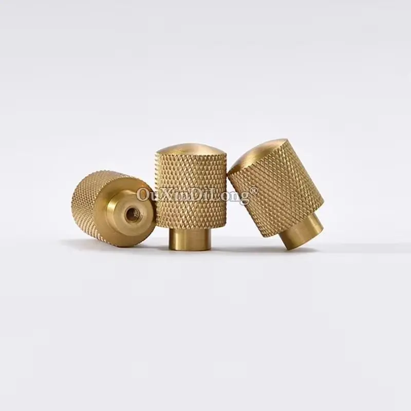 Classic Retro 10PCS Solid Brass Knurled Furniture Pulls Handles Drawer Knobs Cupboard Shoe TV Wine Cabinet Pulls Knobs