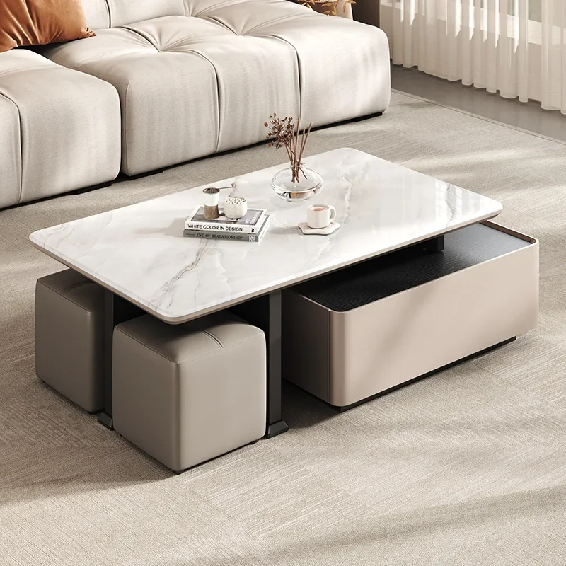 

Rectangle Simple Coffee Table Classic Neutral Luxury Modern Coffee Table With Drawers Aesthetic Coffee Table Home Furniture