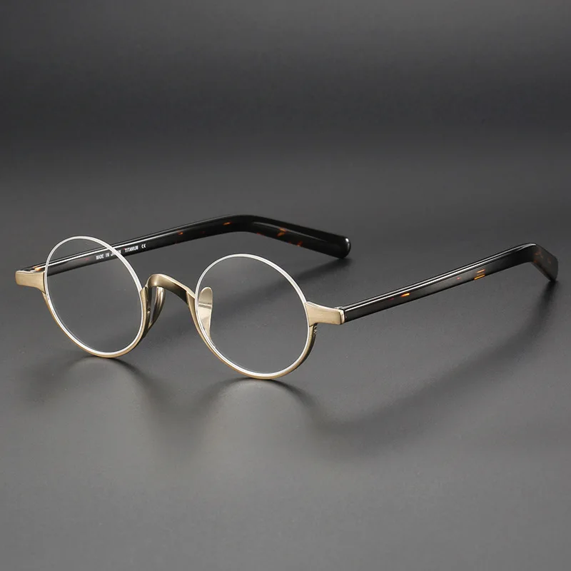 Brand Design Retro Small Round Half-Frame Glasses Men Women Semi-Rim Optical Spectacles Can Customize Myopia Presbyopia Lenses
