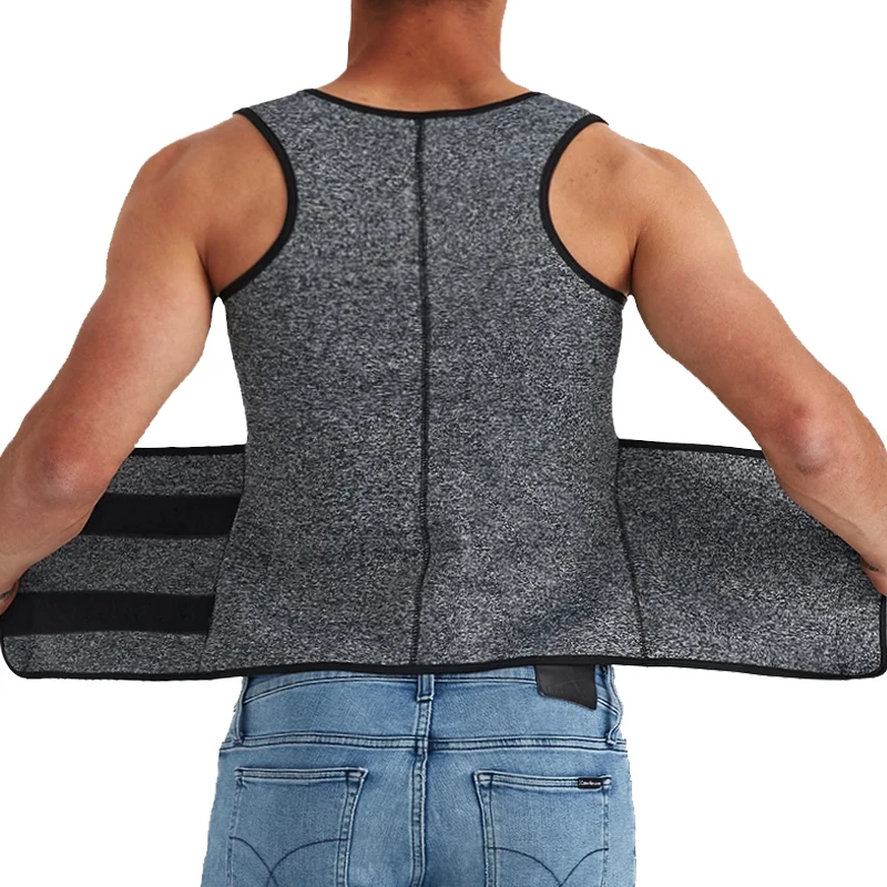 Men Waist Trainer Slimming Vest Sauna Sweat Compression Workout Shirts Fat Burner Stomach Slim Body Shaper Weight Loss Suit