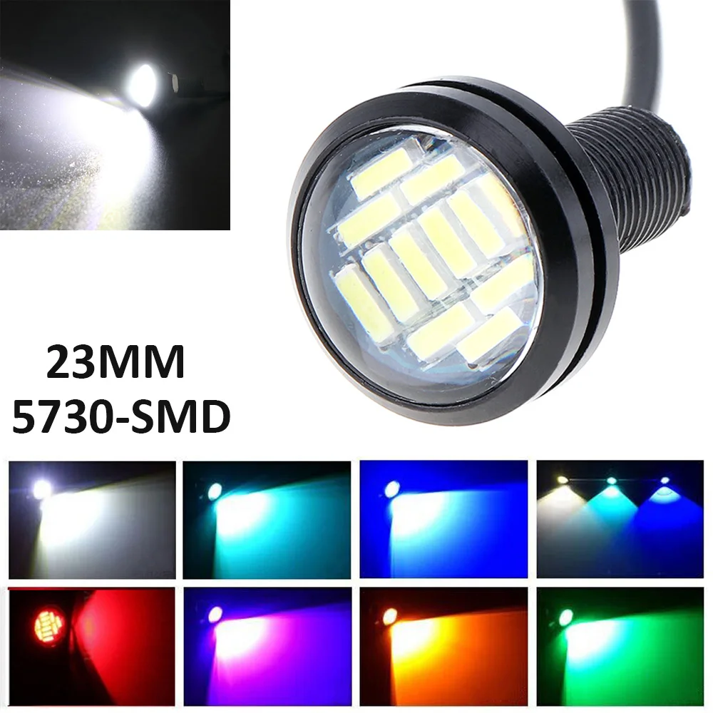 

23mm Car Eagle Eye DRL Led Daytime Running Lights 12LED 4014 SMD Automobile Fog Bulb Brake Reverse Backup Parking Signal Lamps