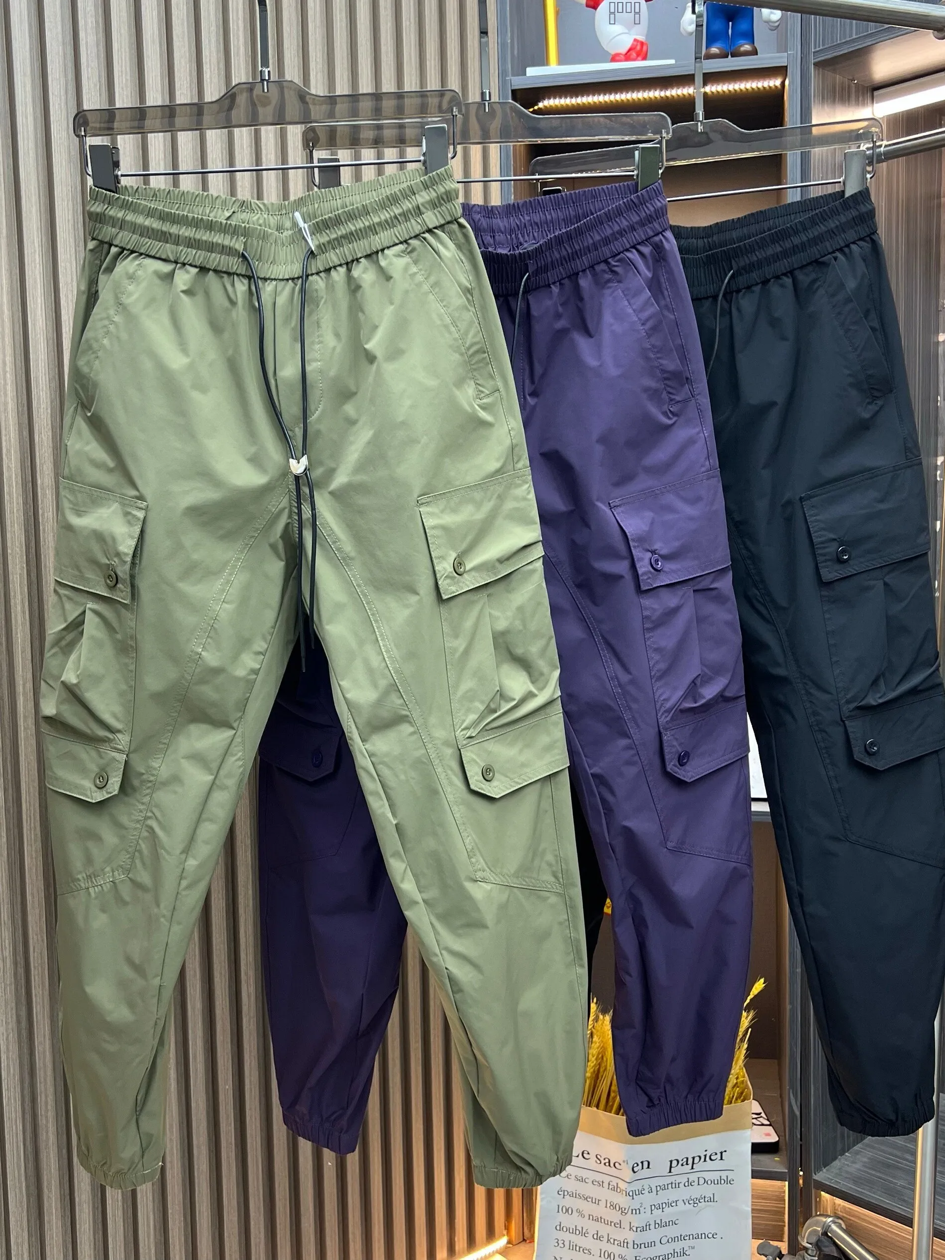

Youth Casual American Sle Loose Fit Men's Cargo Pants Autumn Spring Seasonal Nine-Piece Cuffed Trousers Multi-ket Workwear