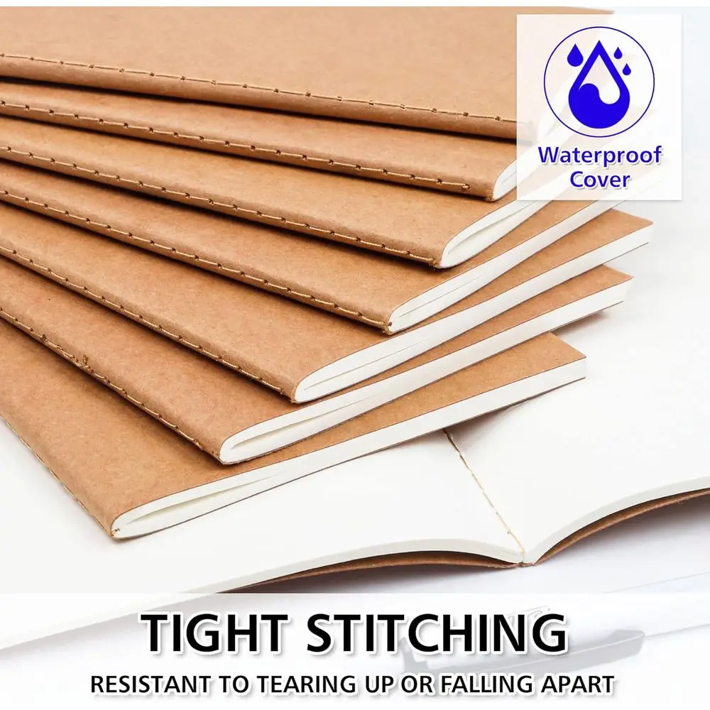 Quaderni di schizzi A6 sfoderati, quaderni Kraft da 48 pagine per disegnare, scrivere e appunti, ideali per bambini, studenti e ufficio