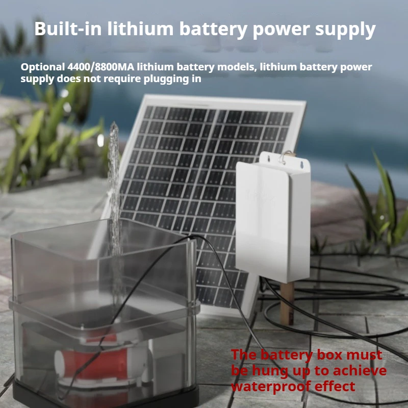 

Бесщеточный солнечный водяной насос с литиевой батареей, высоконапорный погружной фонтан для садового пруда, аквариума, наружного орошения, 25 Вт