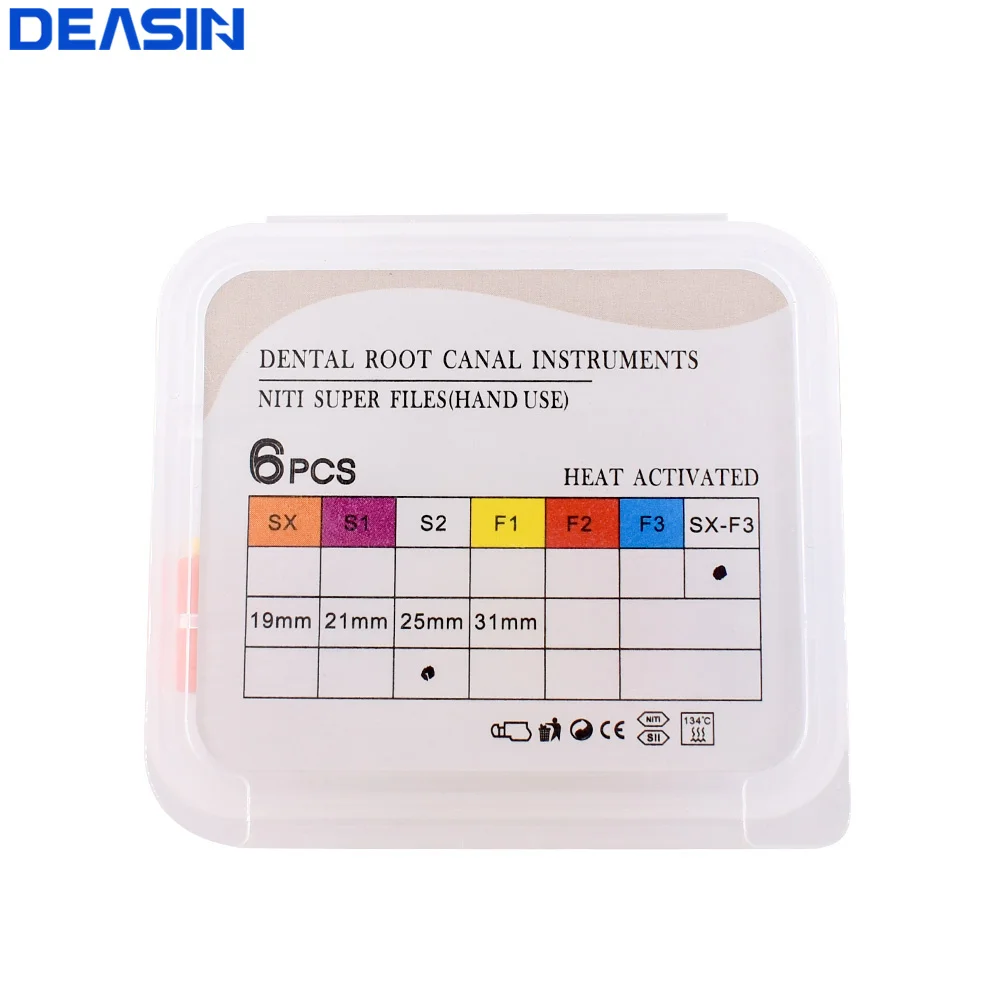 6 قطعة/صندوق الأسنان اليد استخدام ملفات NITI Denspay 25 مللي متر/31 مللي متر سوبر الروتاري الملفات طبيب الأسنان دليل قناة الجذر الملفات تشكيل التشطيب أدوات