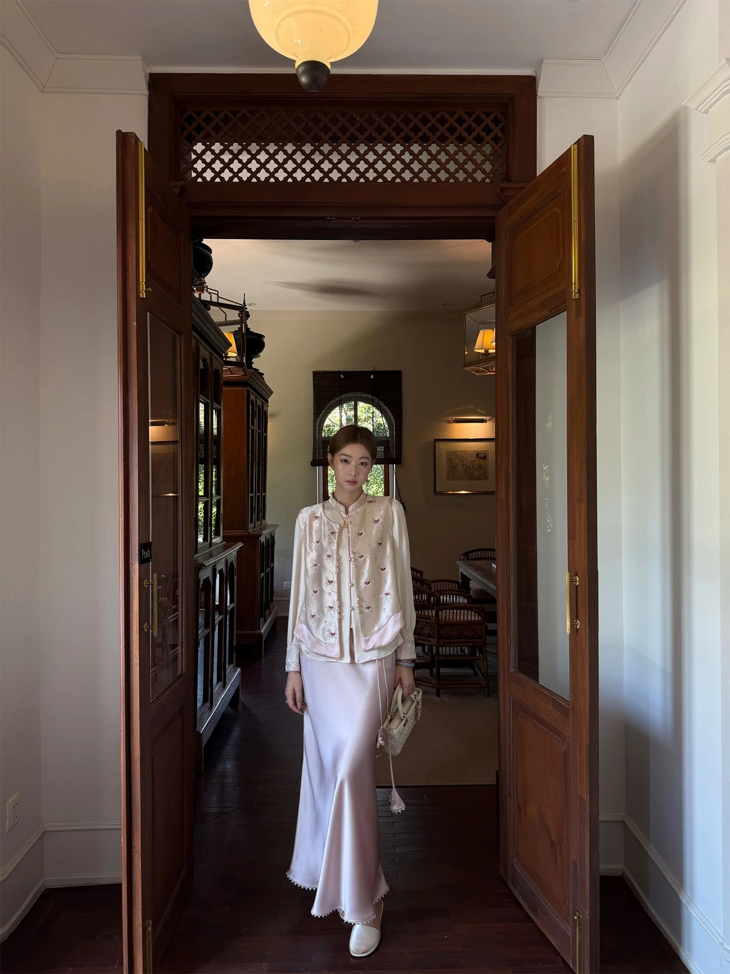 

Элегантная женская юбка-миди в китайском стиле с высокой талией и фасоном «рыбий хвост», летняя, простой дизайн, полиэстер, без эластана