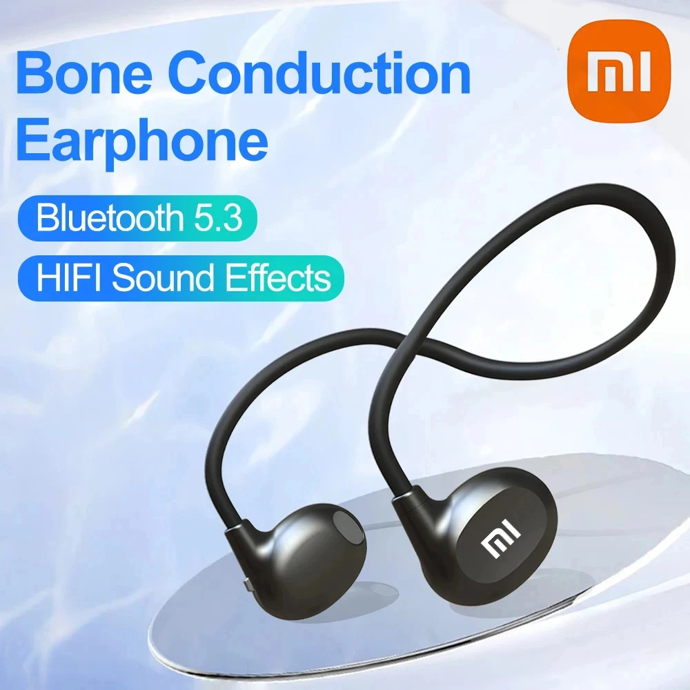 Xiaomi headphone nirkabel, headphone Bluetooth olahraga Stereo Over-Ear dengan mikrofon