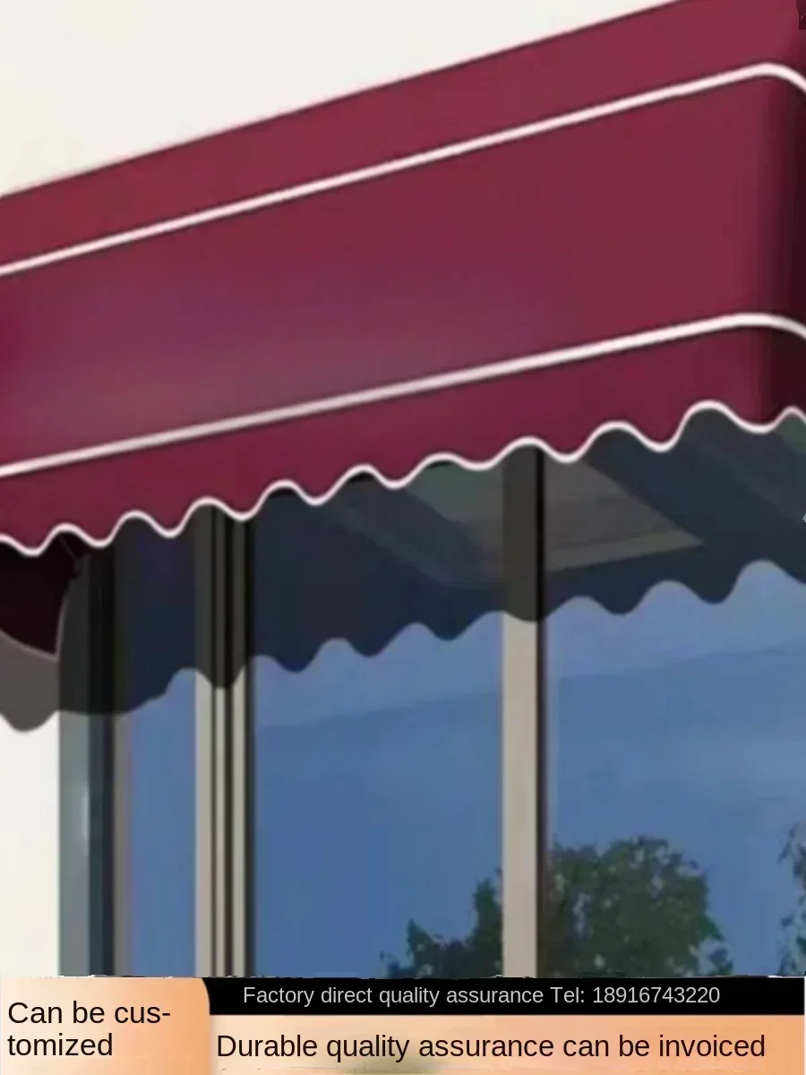 Window door head rainproof awning telescopic folding curved outdoor villa balcony canopy Hot sales